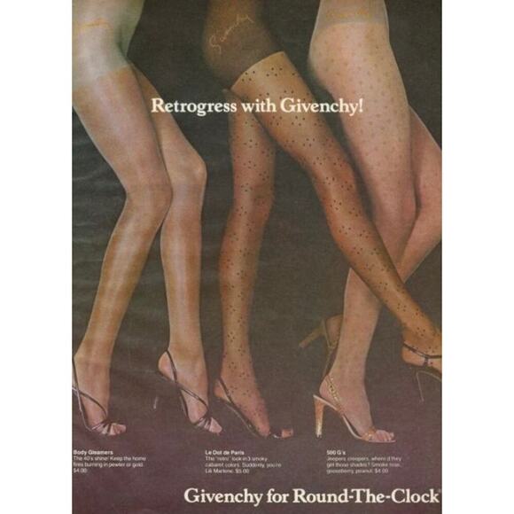 Vintage NEW GIVENCHY White Crystal Shimmery Ultra Sheer Control Top Pantyhose - Picture 2 of 13